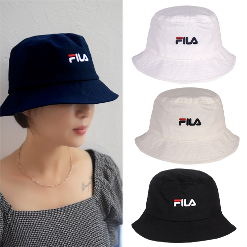 휠라 FILA 로고 트렌드핏 사계절 면 버킷 버켓 햇 벙거지 캡 모자
